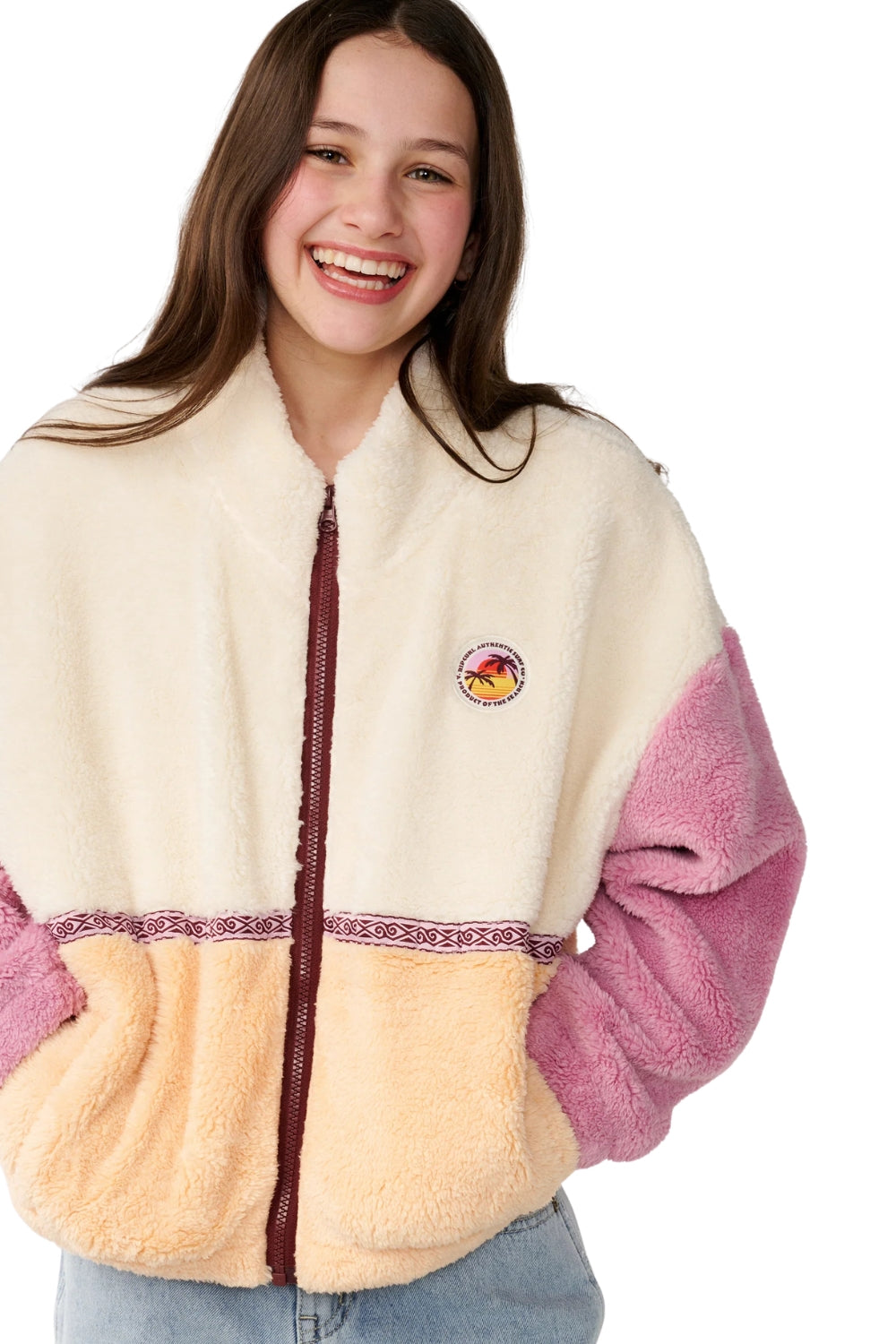 Rip Curl Surf Revival Girls Full Zip Polar Fleece Jacket Shell