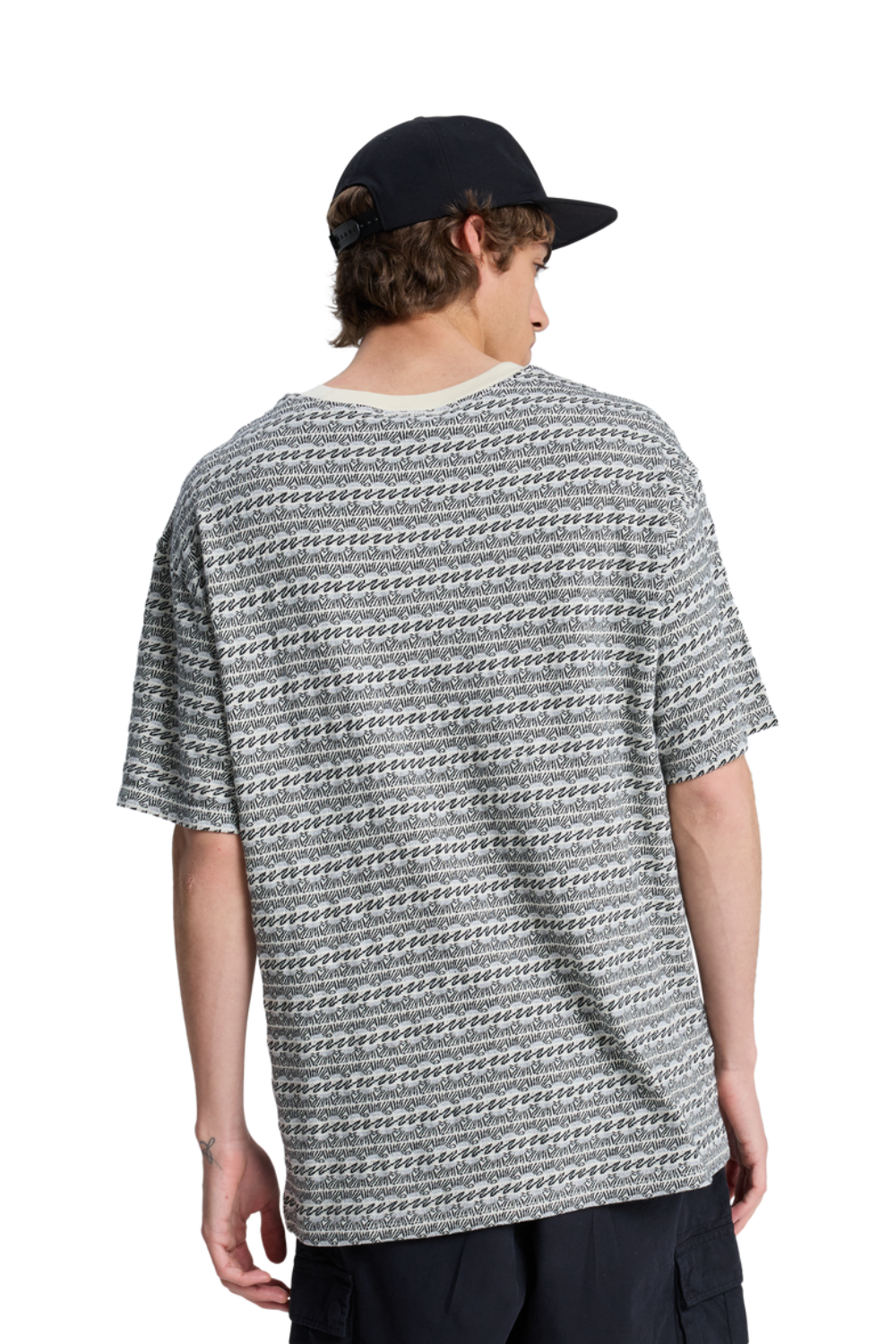 Quiksilver Okano Jacquard Mens T-Shirt Bone White Horizons Horizontal