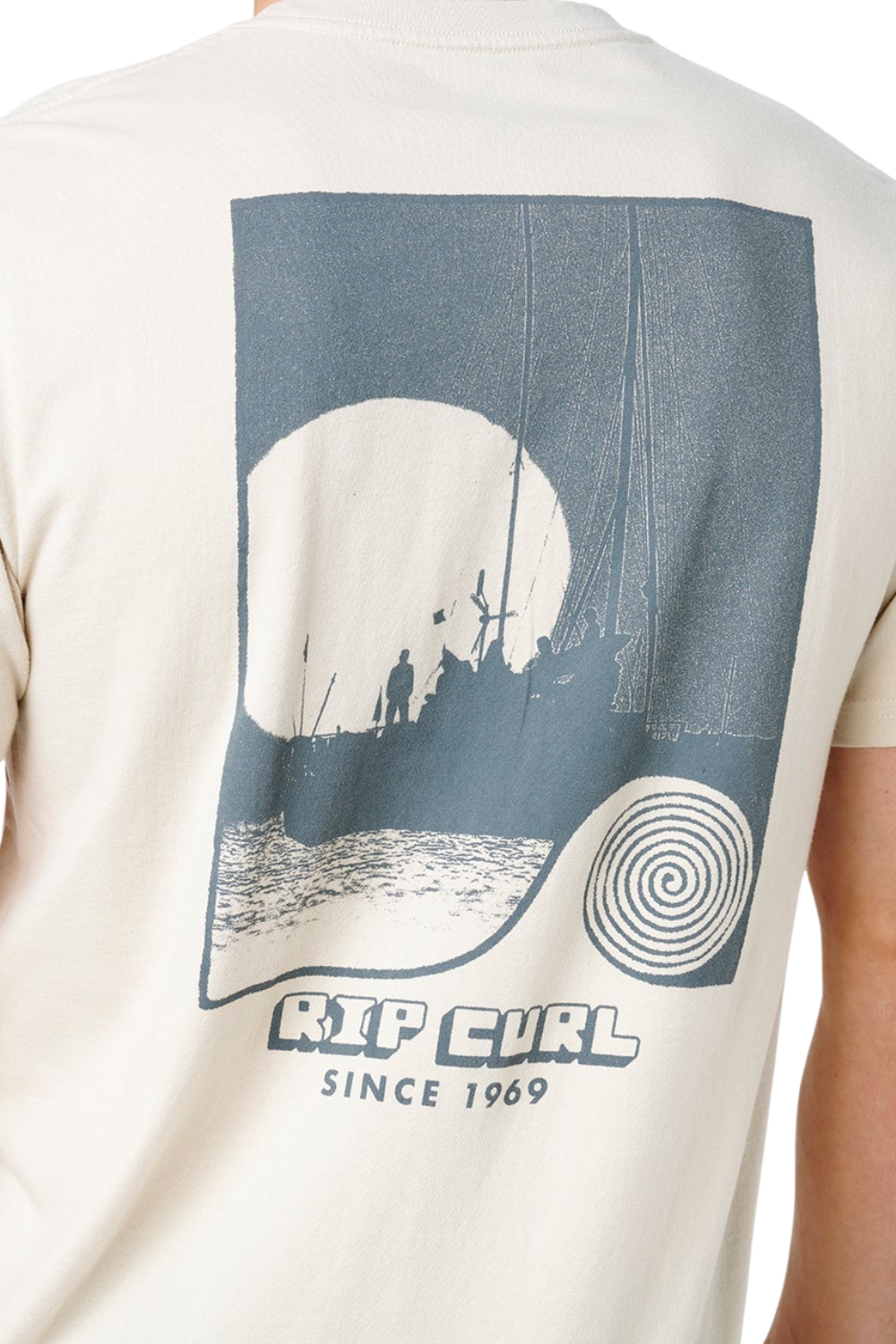 Rip Curl Artist Of The Search Sailboat Mens T-Shirt Vintage White