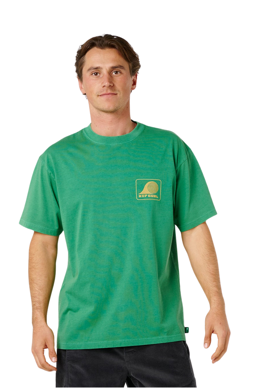 Rip Curl Artist Of The Search Rolling Wave Mens T-Shirt Leaf Green