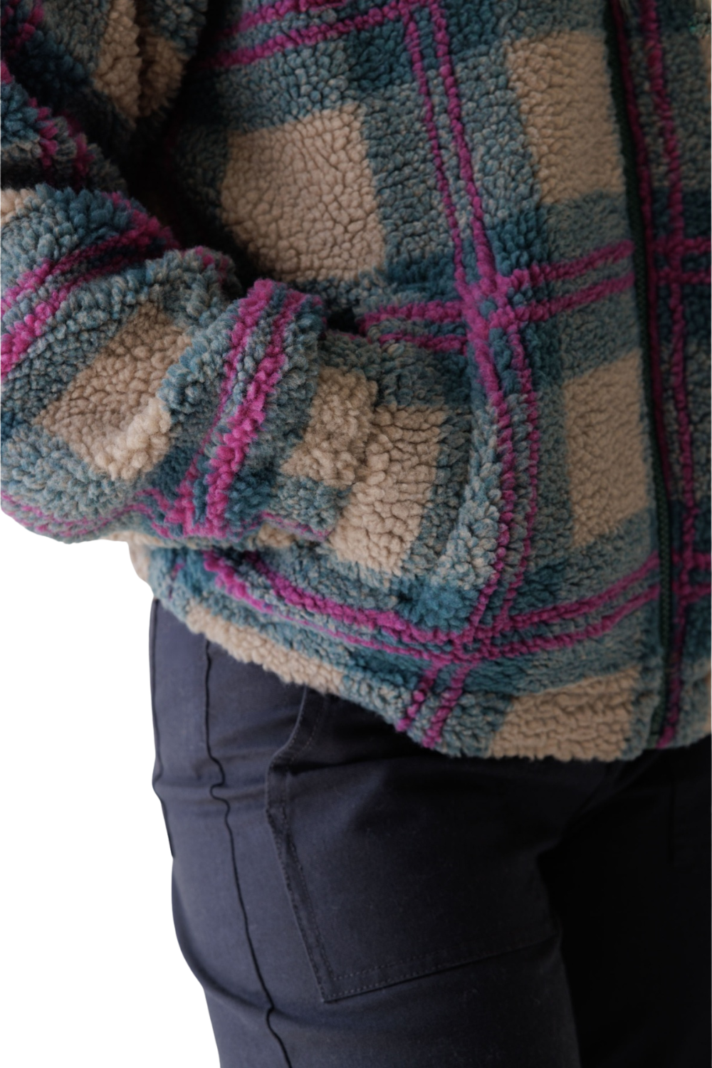 Kavu Loven Womens Sherpa Fleece Jacket Party Plaid