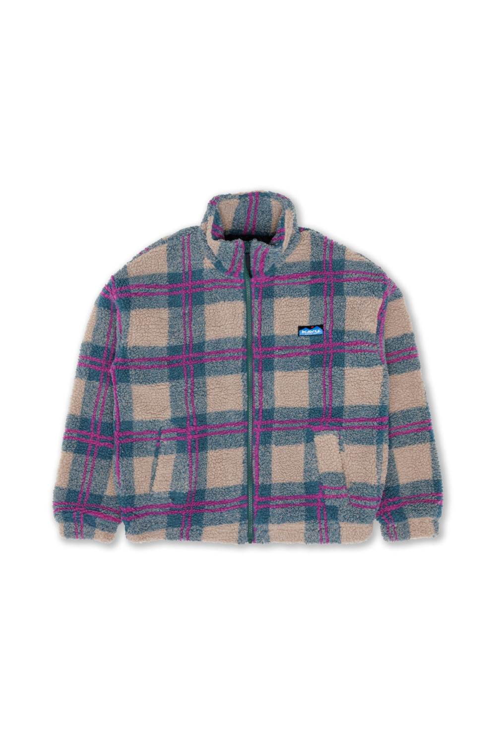 Kavu Loven Womens Sherpa Fleece Jacket Party Plaid