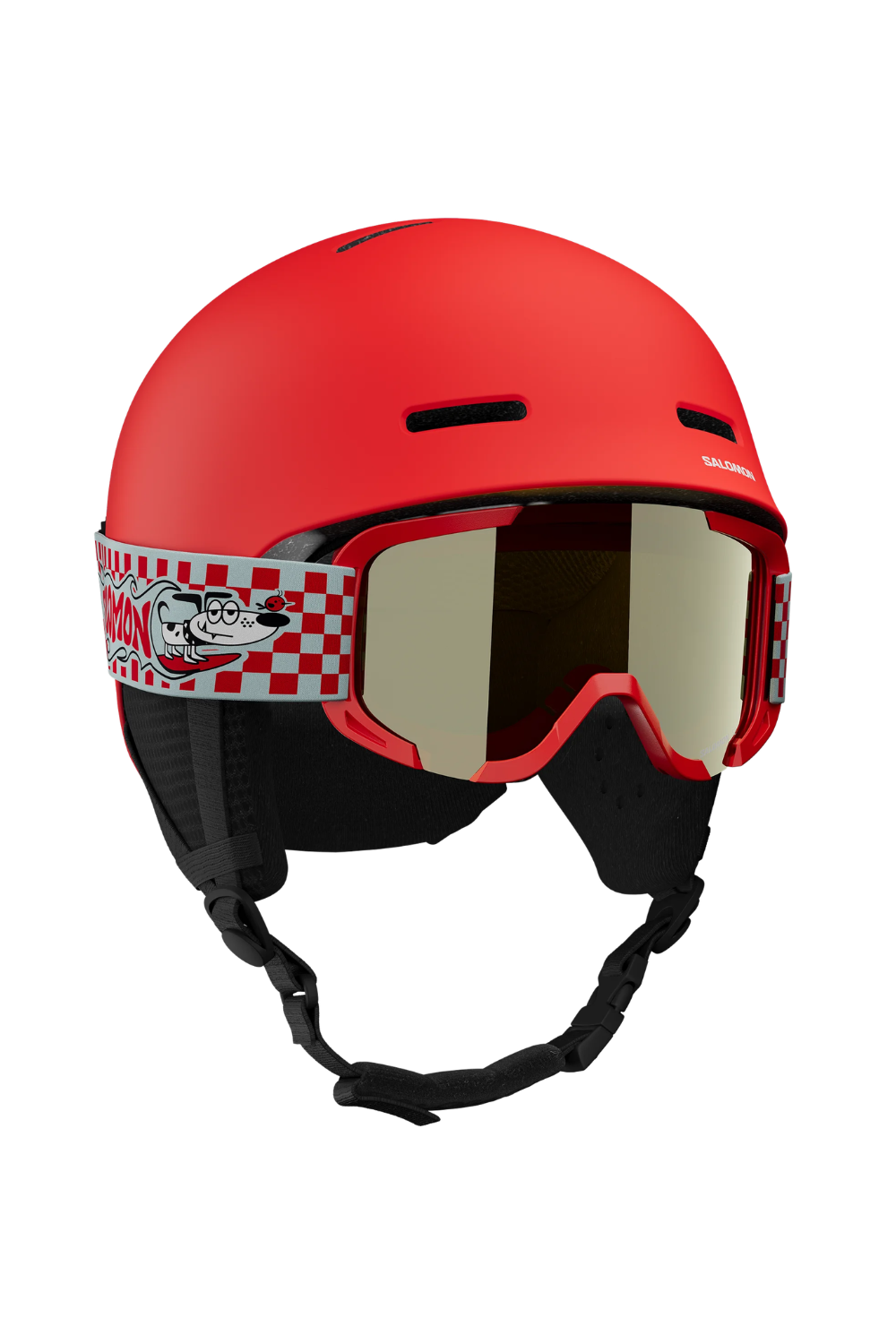 Salomon Player Combo Kids Ski/Snowboard Helmet Cherry Tomato