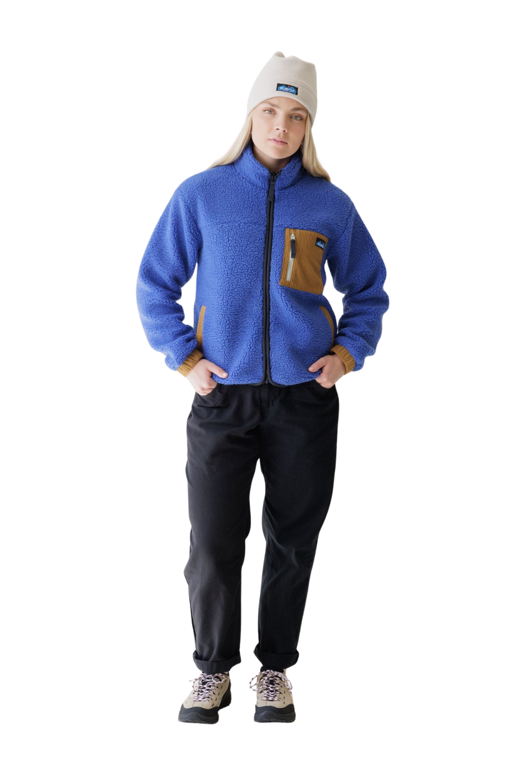 Kavu Willow Creek Womens Sherpa Fleece Jacket Admiral Blue