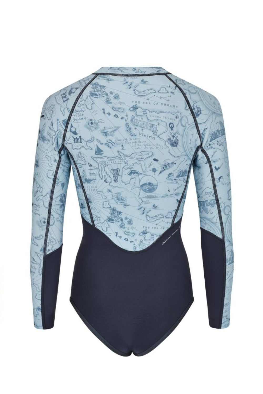 Vivida Linda Womens 2mm Reversible Long Sleeve Swimsuit Graphite/Map Of Dreams