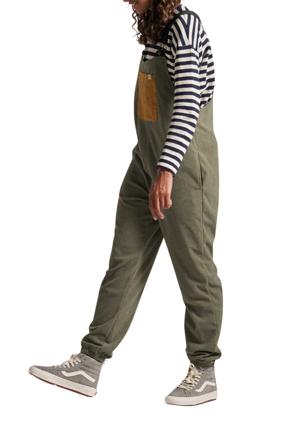 Passenger Ace Womens Recycled Polar Fleece Dungarees Dusty Olive