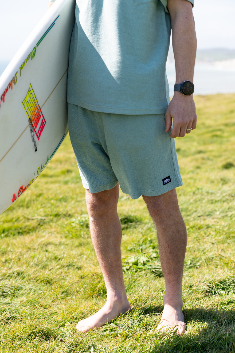 BamBooBay Lazy Terry Mens Shorts Aloe