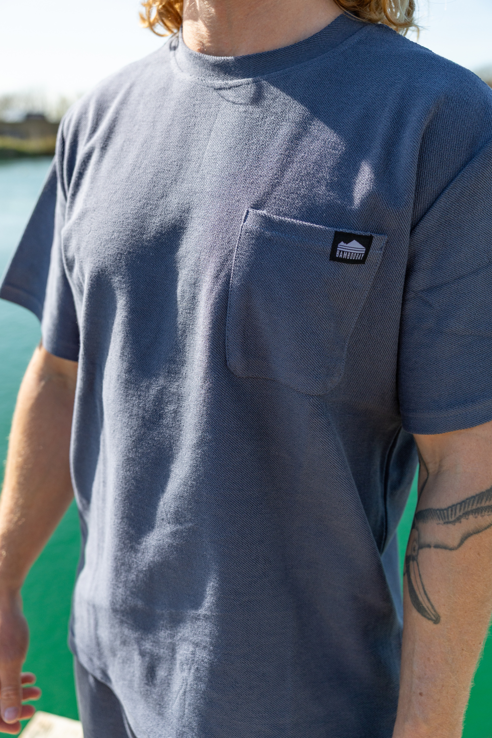 BamBooBay Lazy Terry Mens T-Shirt Navy