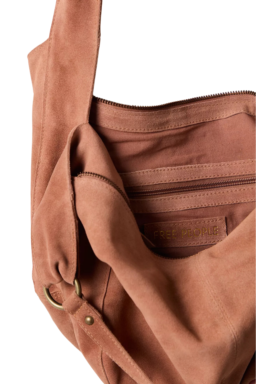 Free People Roma Suede Tote Bag Rust