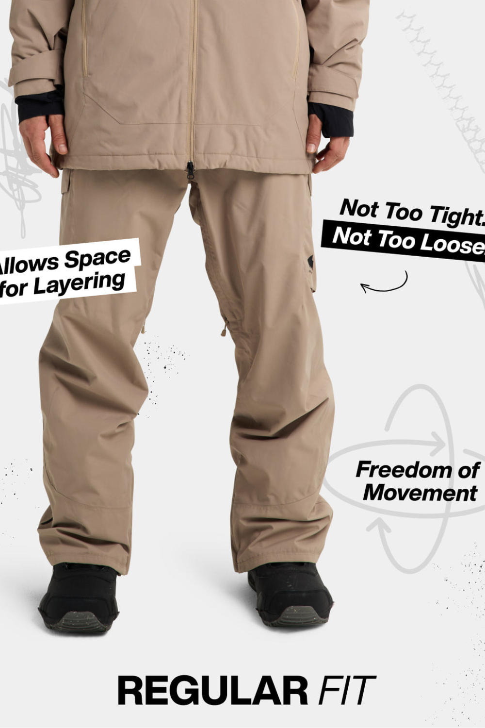 Burton Reserve 2L Mens Bib Ski & Snowboard Pants Summit Taupe