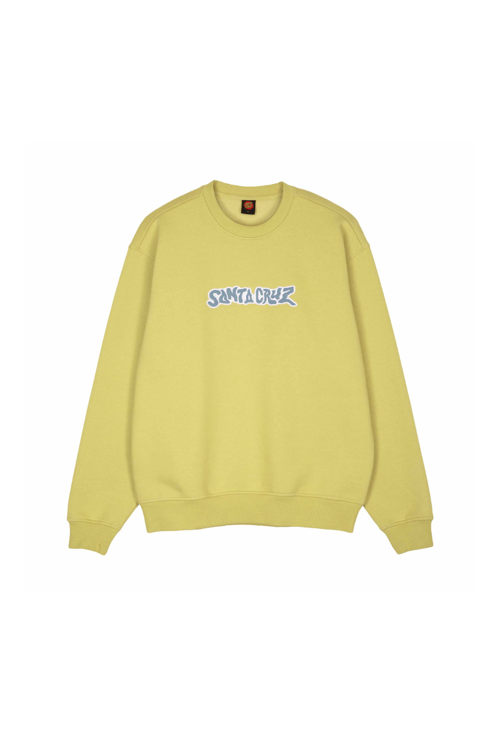 Santa Cruz Patch Strip Mens Crewneck Sweatshirt Faded Khaki