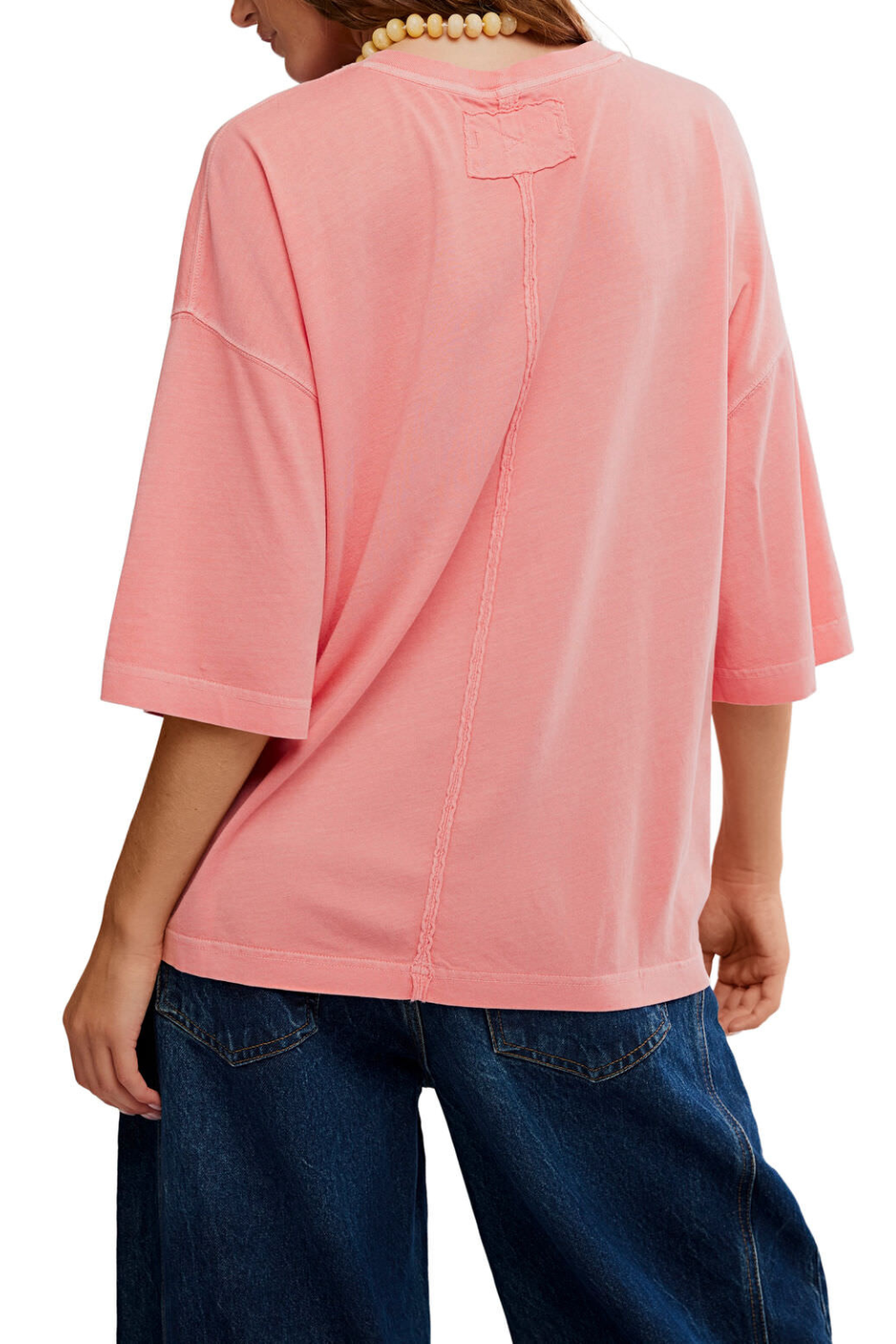 Free People Perfect Oversized T-Shirt Coral Crimson