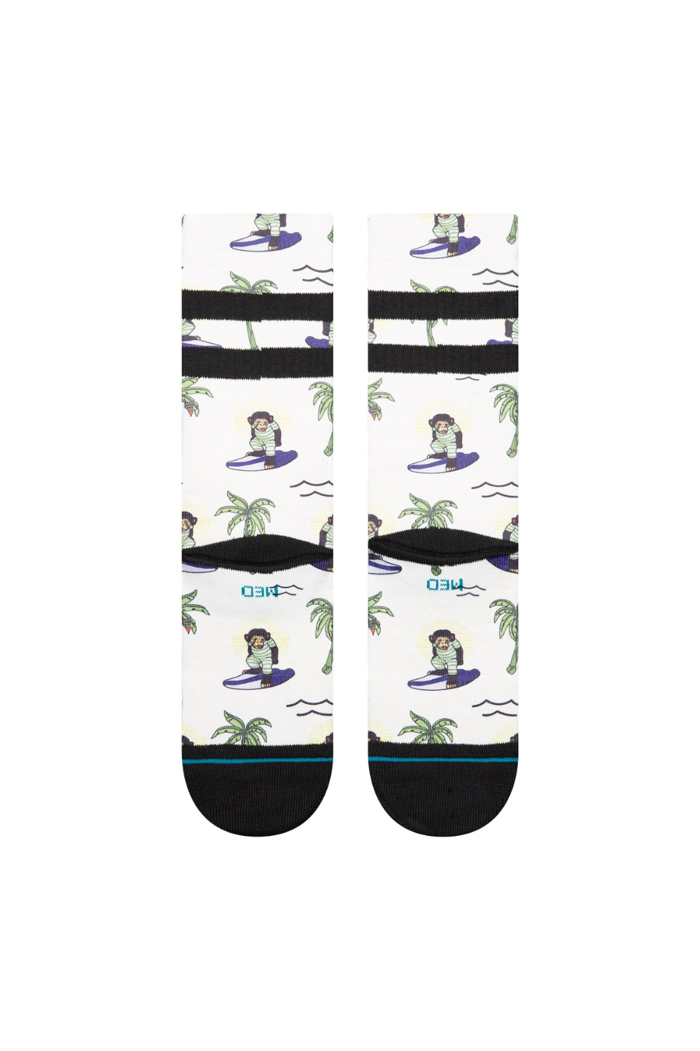 Stance Surfin Monkey Crew Socks White