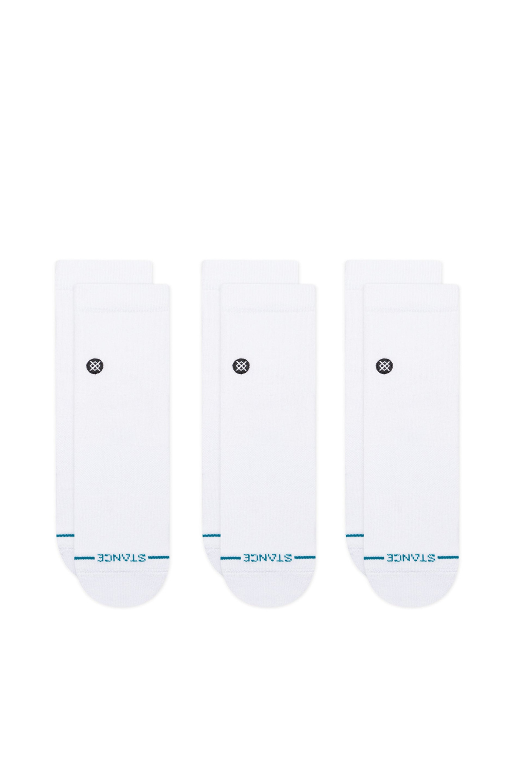 Stance Icon Quarter Crew Socks 3 Pack White