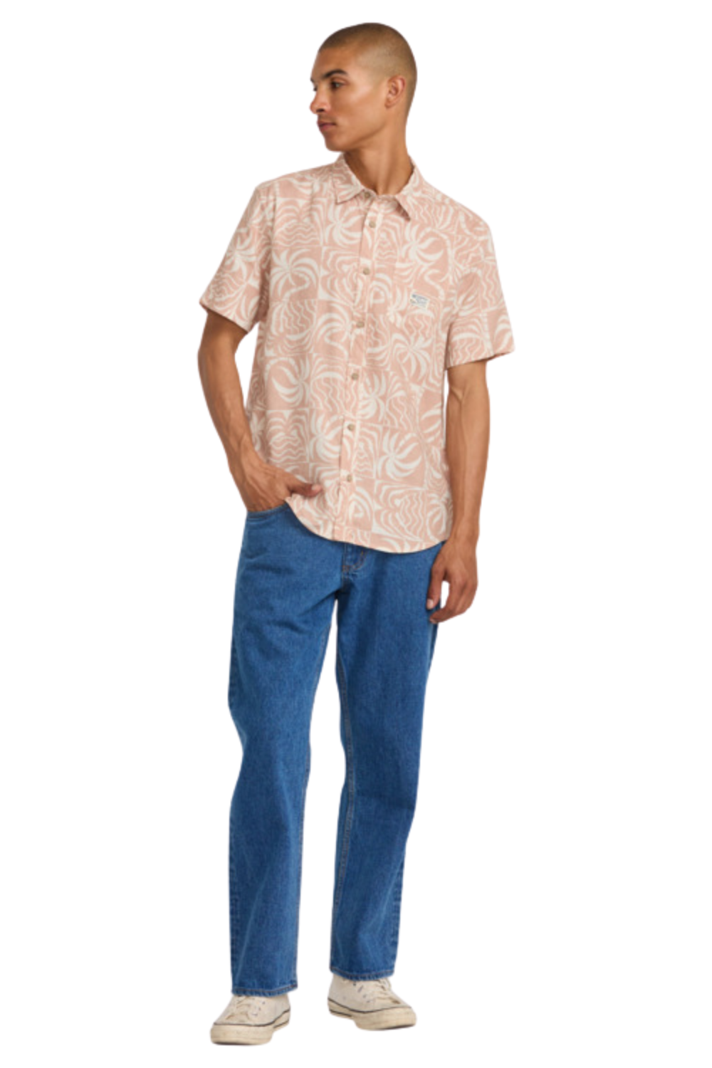 RVCA Exotica Short Sleeve Shirt Pale Mauve