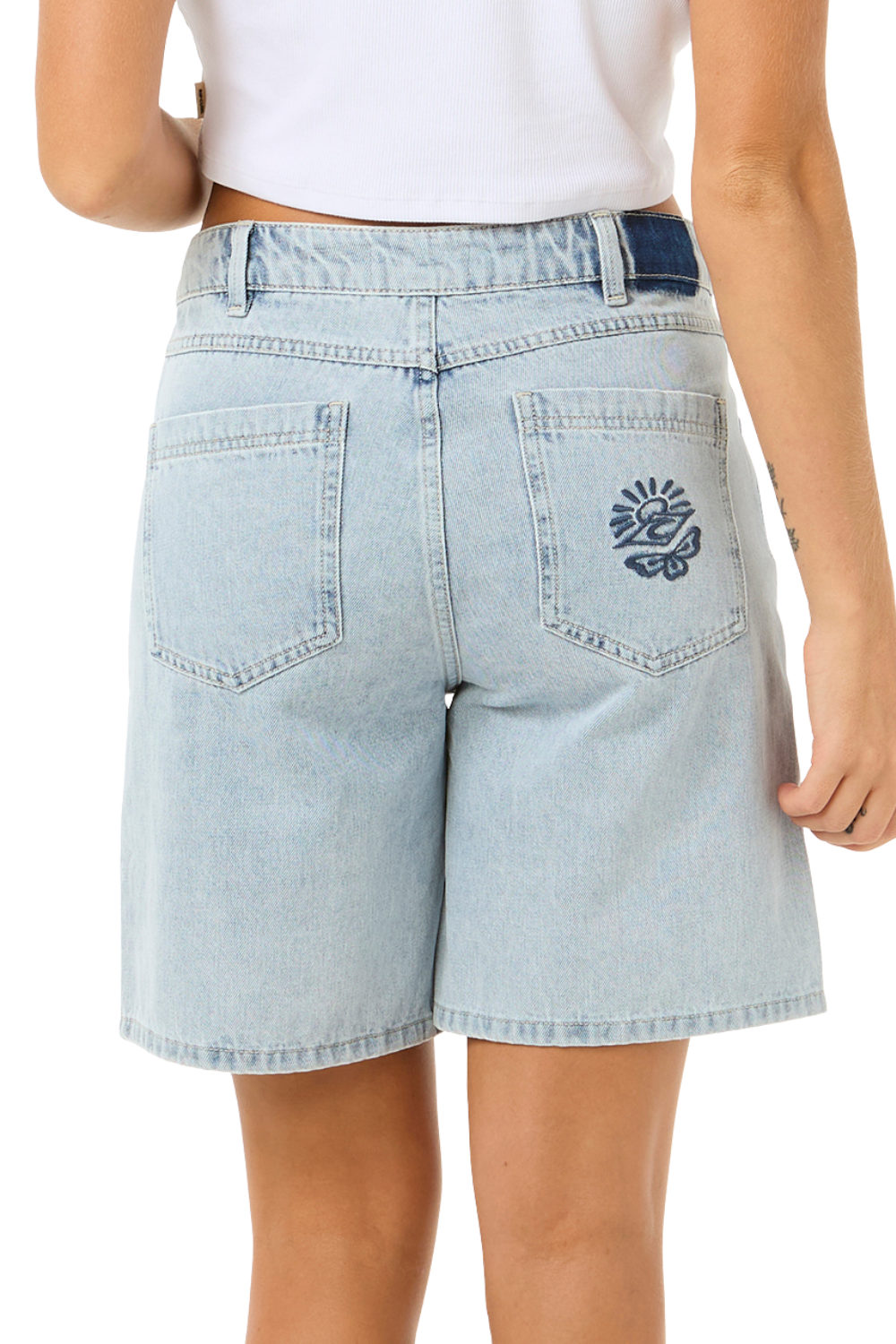 Rip Curl Aggie Relaxed Womens Denim Shorts Vintage Blue
