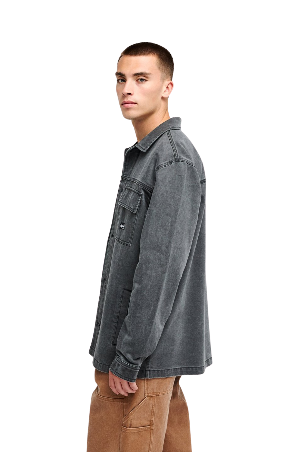 Quiksilver Mohab Mens Washed Twill Shirt Black