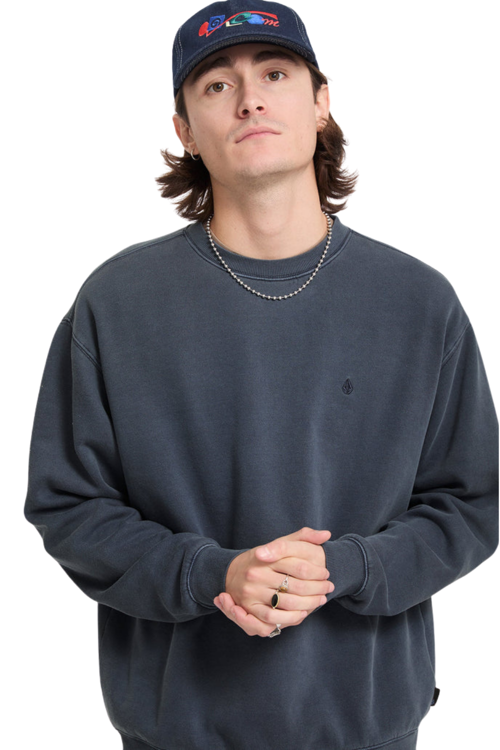 Volcom Single Stone Mens Sweatshirt Storm Blue