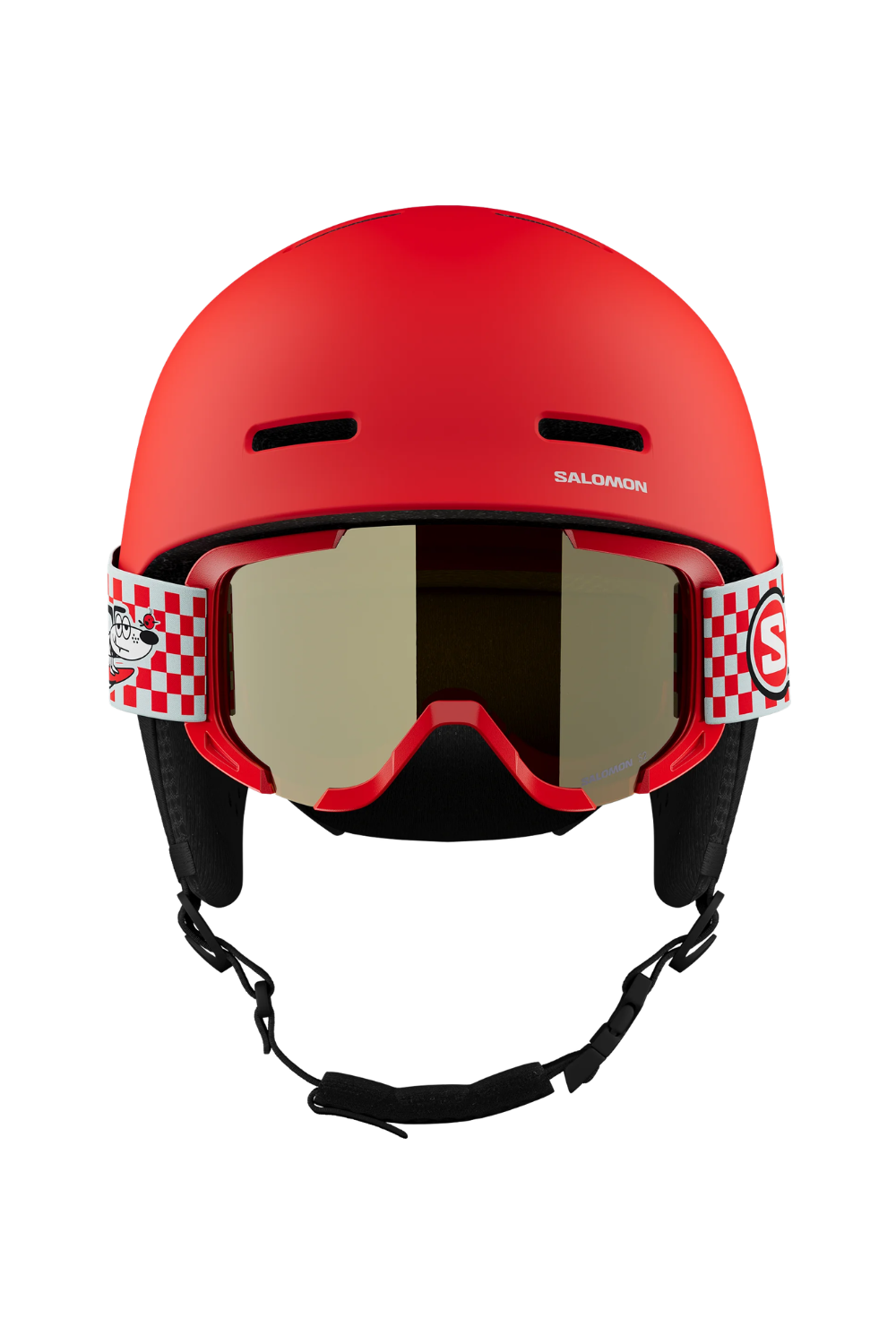 Salomon Player Combo Kids Ski/Snowboard Helmet Cherry Tomato