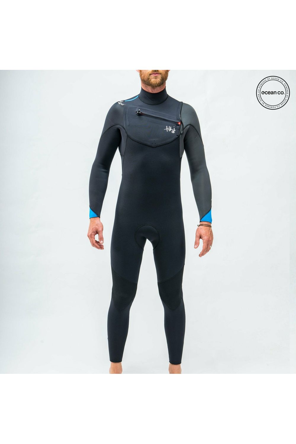 Tiki Mens Tech 5/4/3 Gbs Steamer Chest Zip Black Blue
