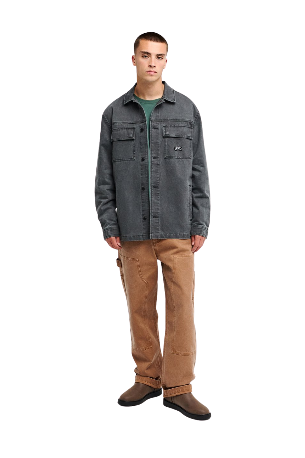 Quiksilver Mohab Mens Washed Twill Shirt Black