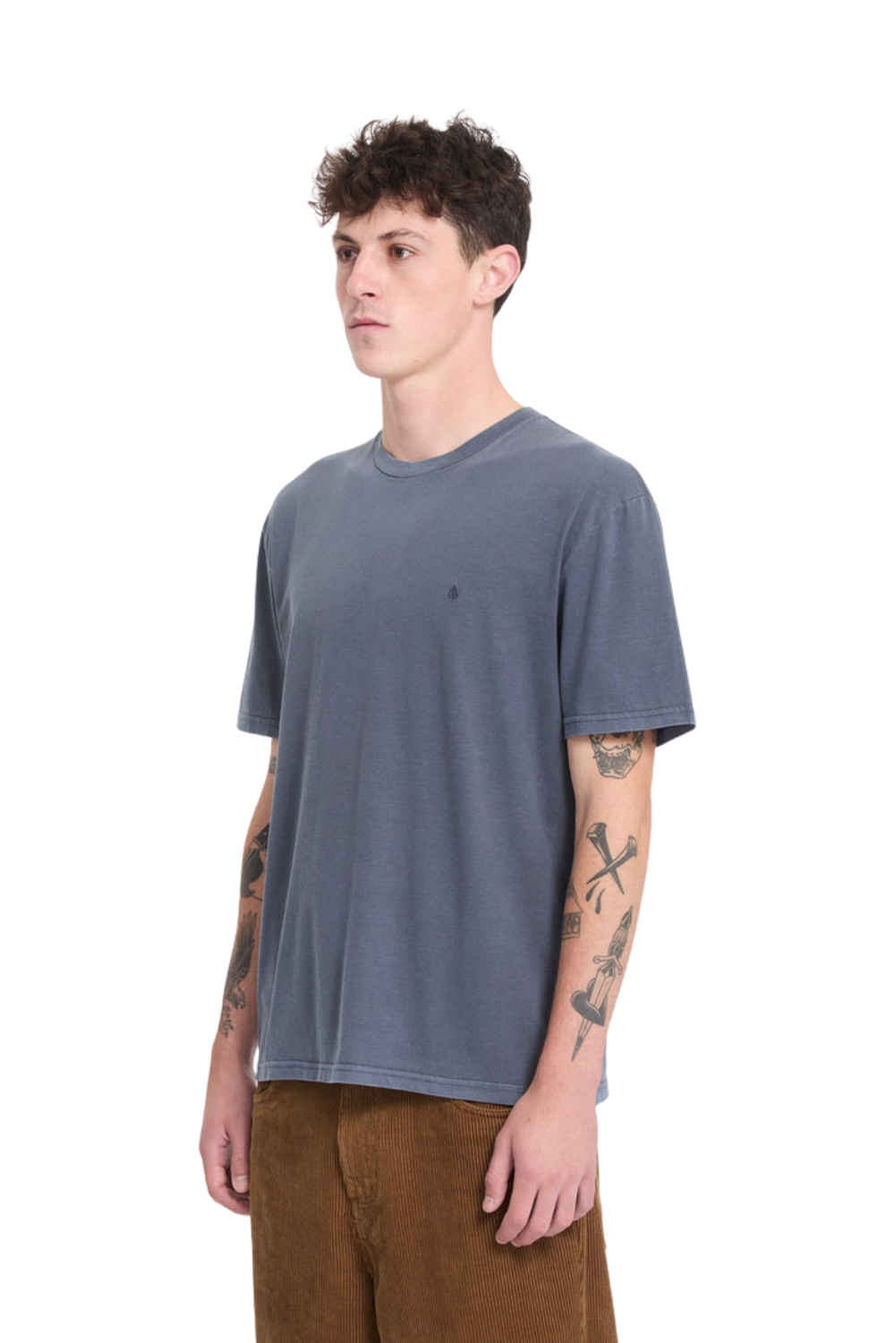 Volcom Solid Stone Mens T-Shirt Storm Blue
