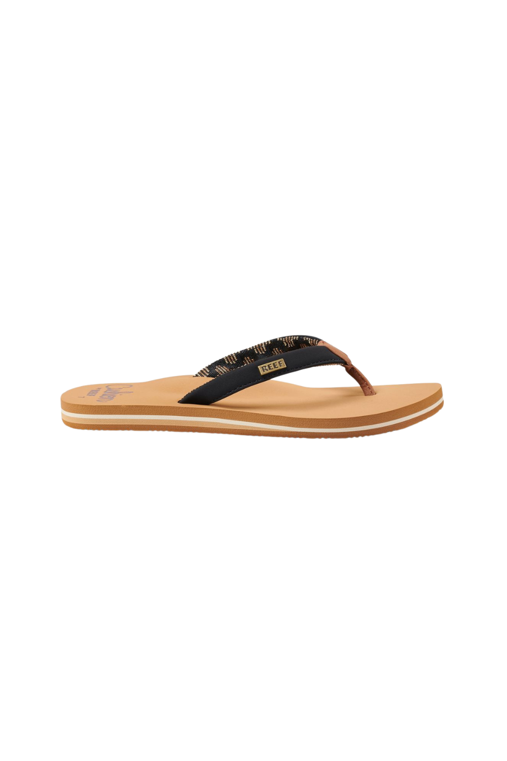 Reef Cushion Sands Womens Flip Flop Black/Tan