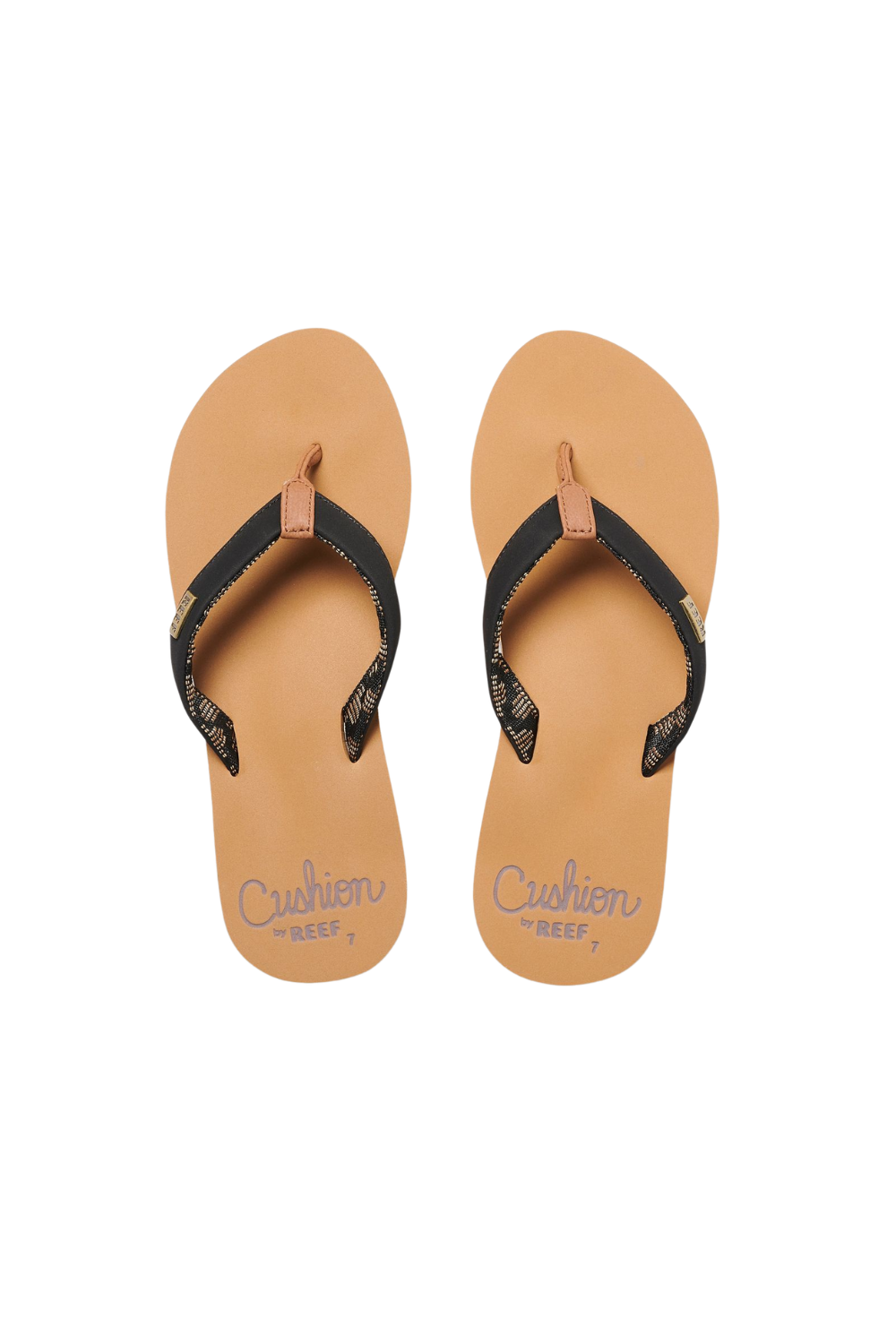 Reef Cushion Sands Womens Flip Flop Black/Tan