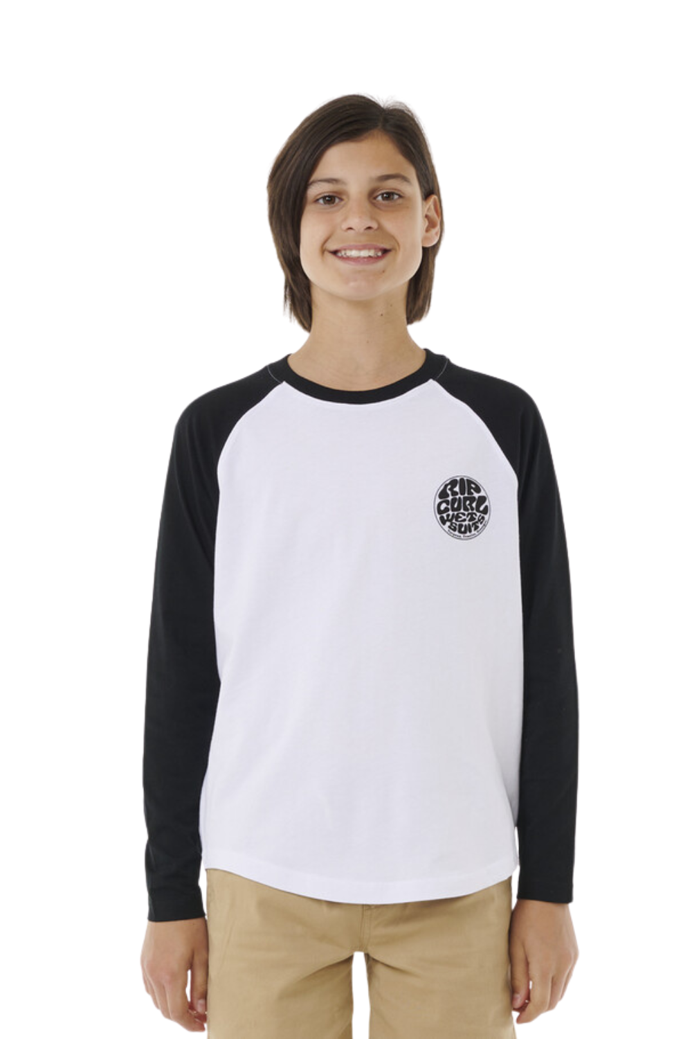 Rip Curl Wettie Icon Boys Long Sleeve T-Shirt White