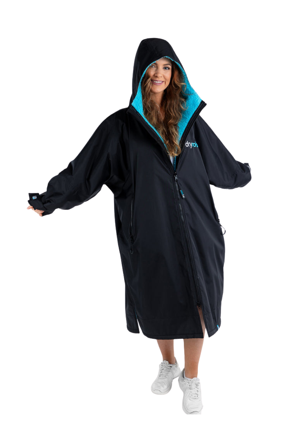 Dryrobe Adults Advance Long Sleeve Changing Robe Black/Blue