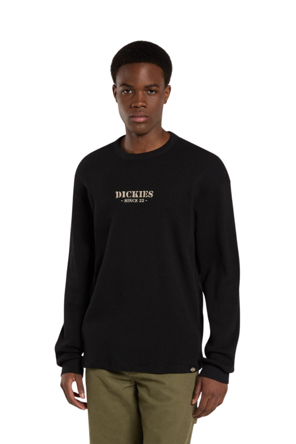 Dickies Heavy Weight Waffle Long Sleeve T-Shirt Black
