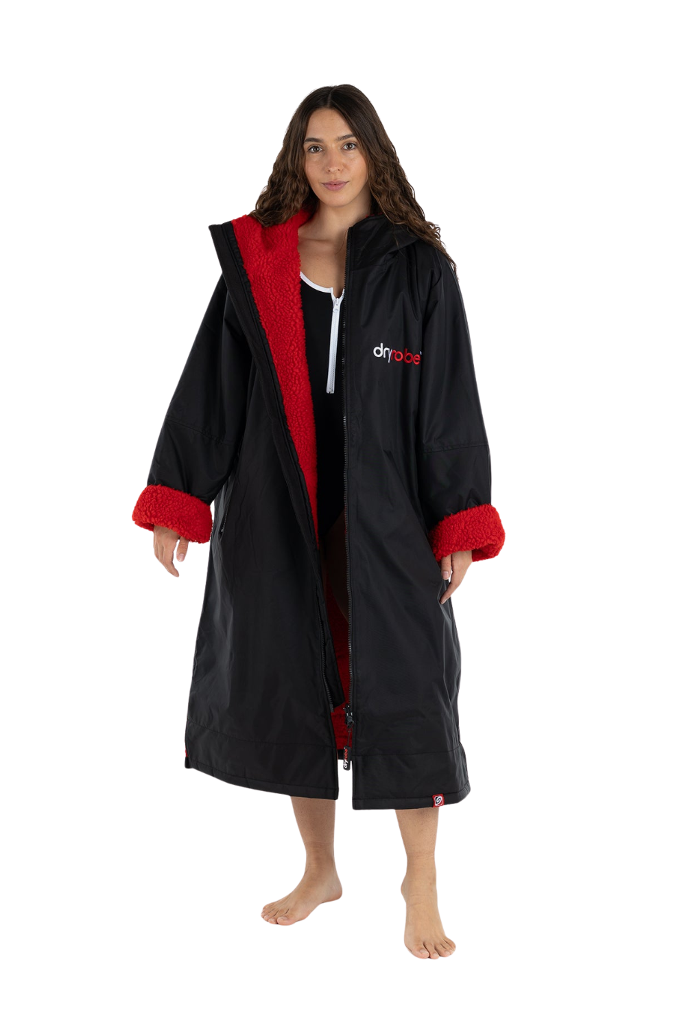 Dryrobe Adults Advance Long Sleeve Changing Robe Black/Red