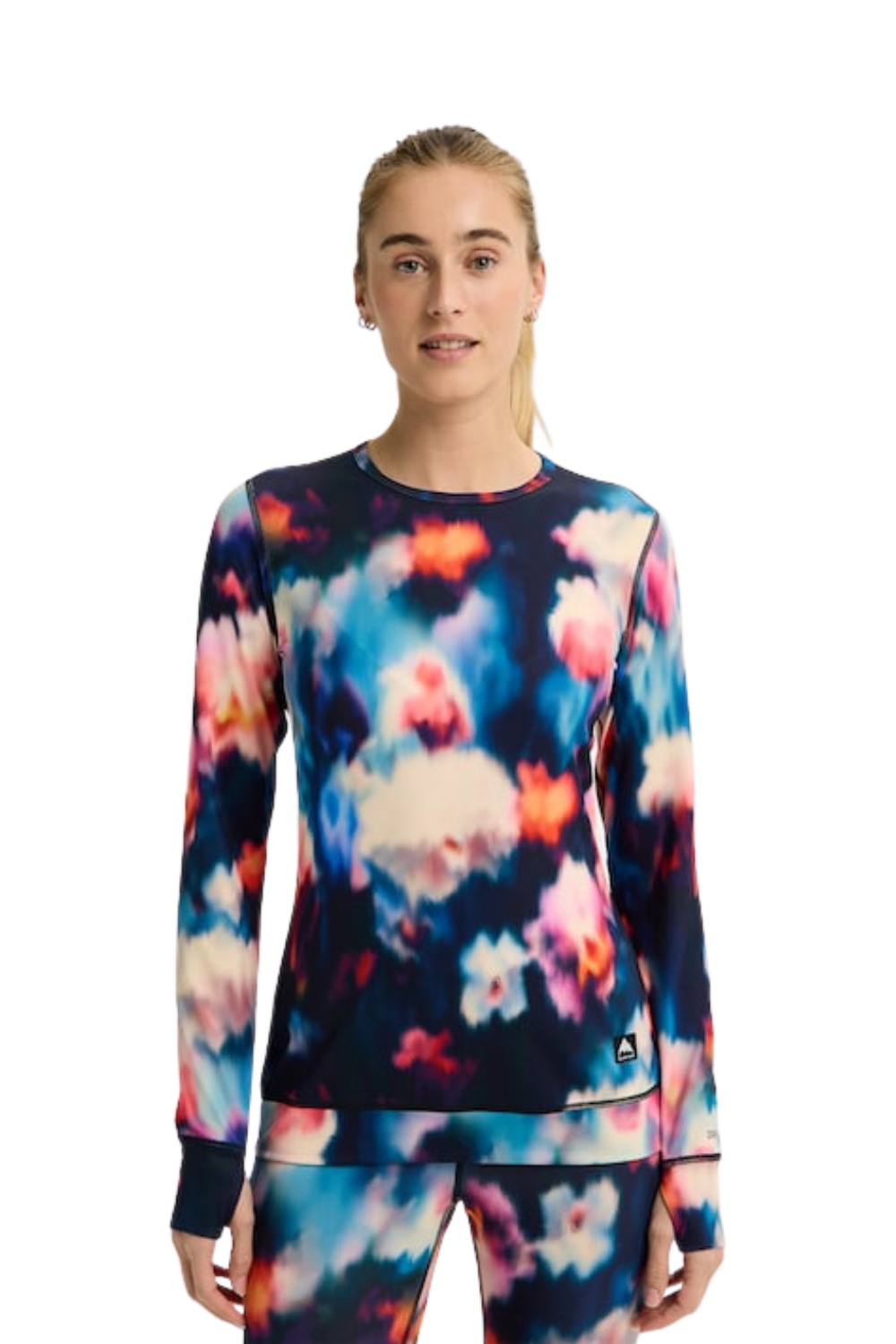 Burton Womens Midweight Base Layer Crewneck Floral Blur