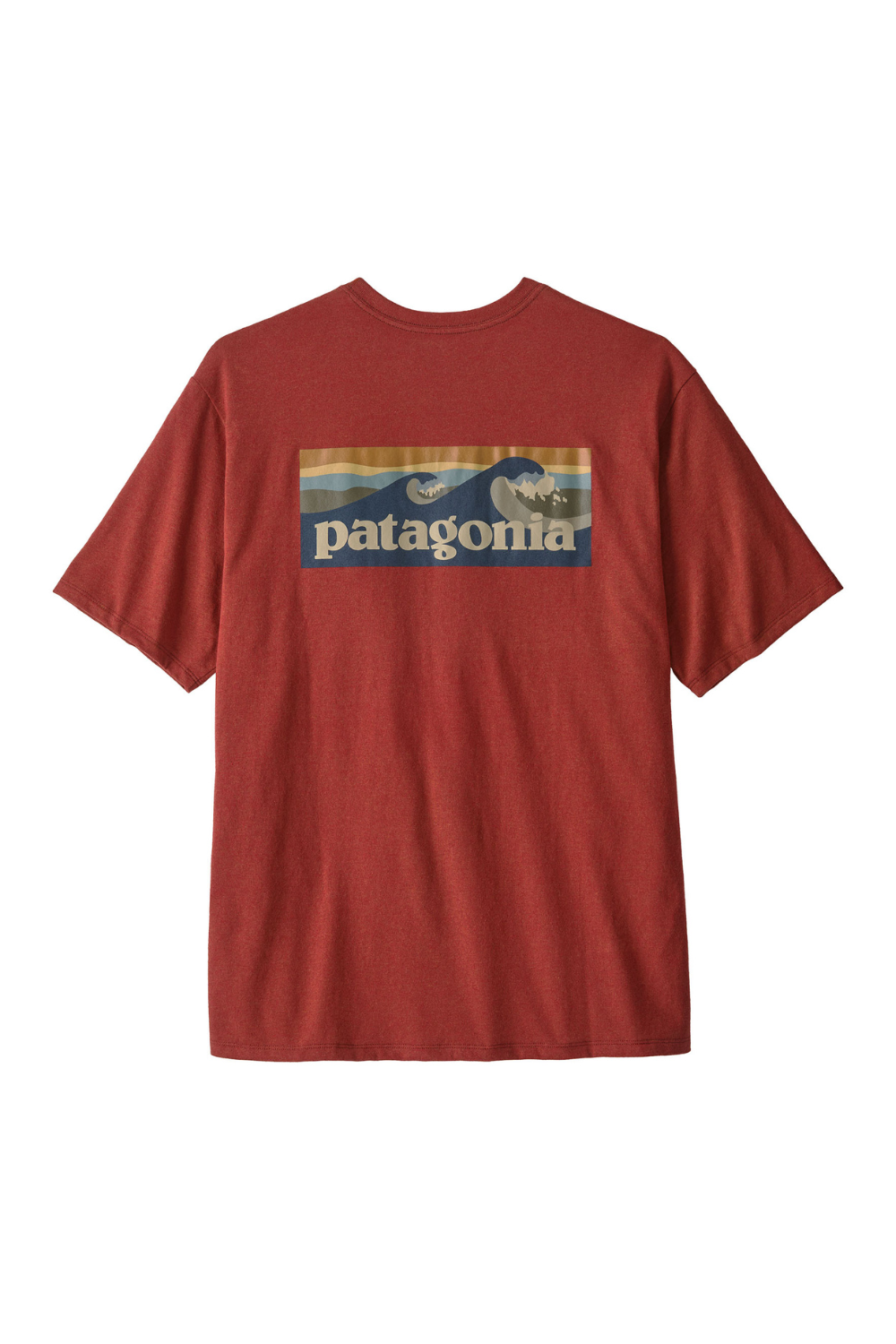 Patagonia Boardshort Logo Mens Pocket Responsibili-Tee Rusty Red
