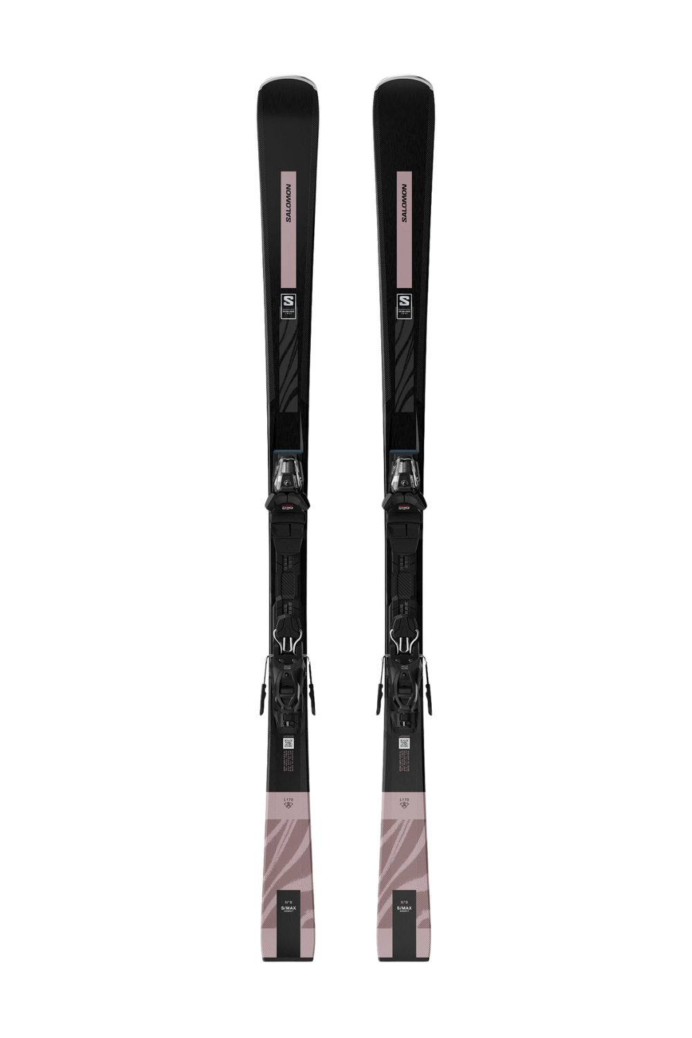 Salomon E S/Max N°8 R Womens Skis + M10 GW L80 Bindings Black/Rose Gold