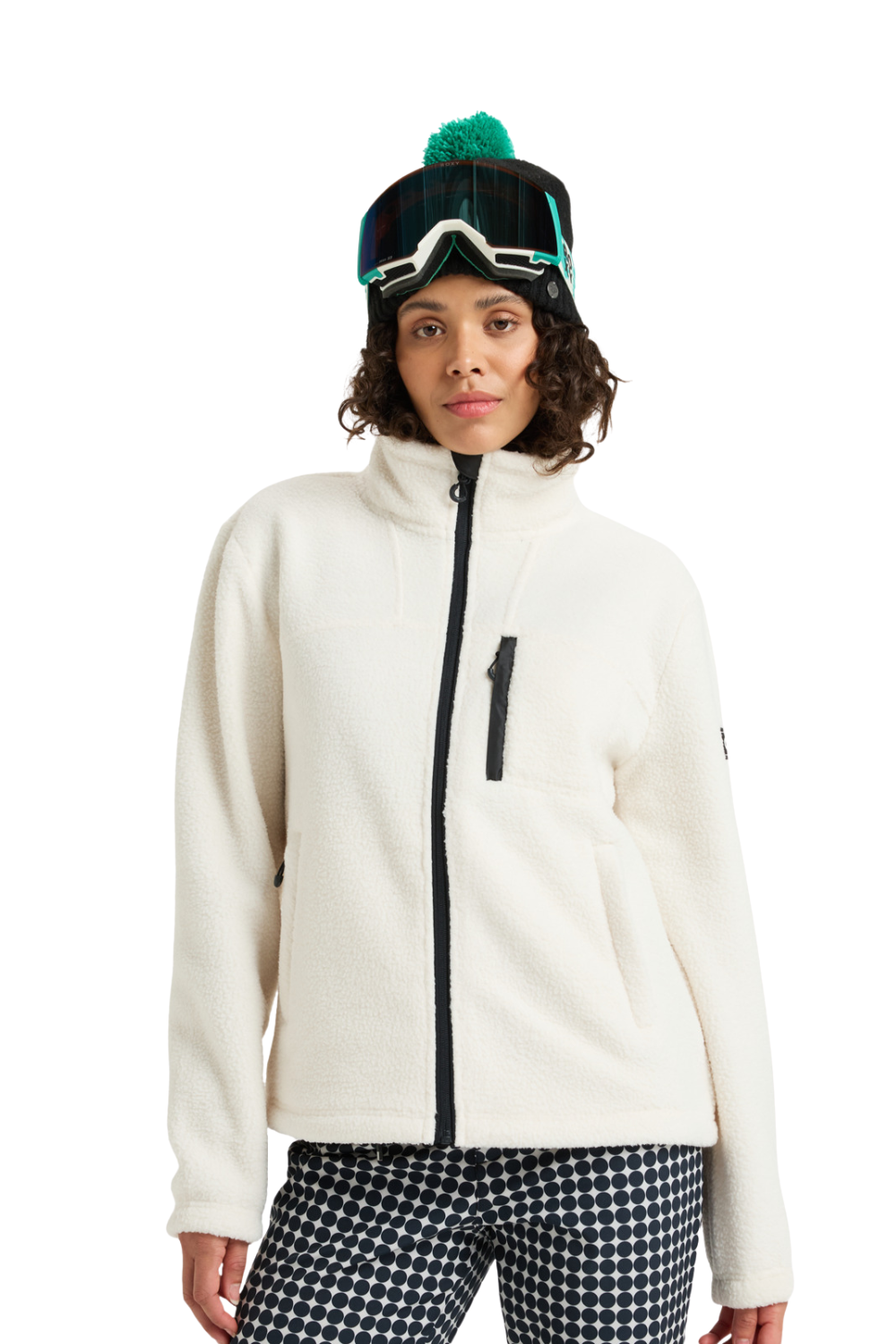 Roxy Alabama Womens Full Zip Fleece Jacket Whisper White