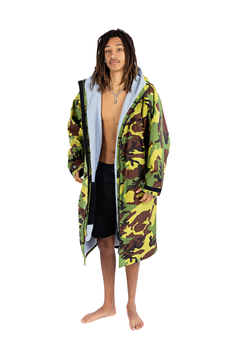 Dryrobe Adults Remix Long Sleeve Changing Robe Green Camo/Grey