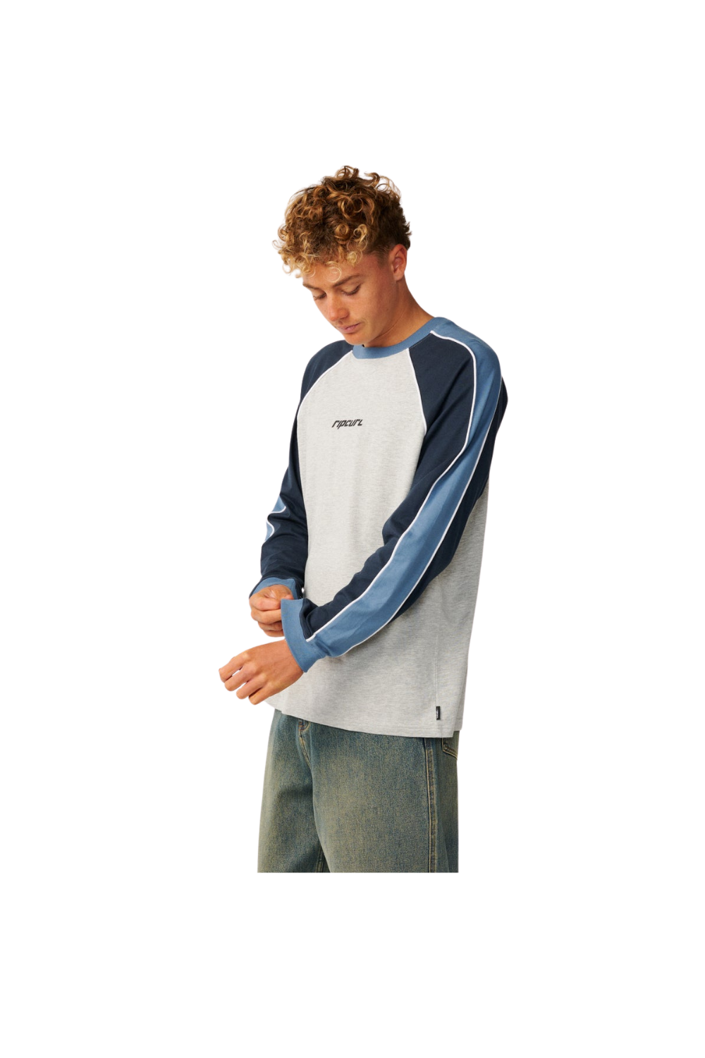 Rip Curl Archive Sandman Panel Mens Long Sleeve T-Shirt Grey Marle