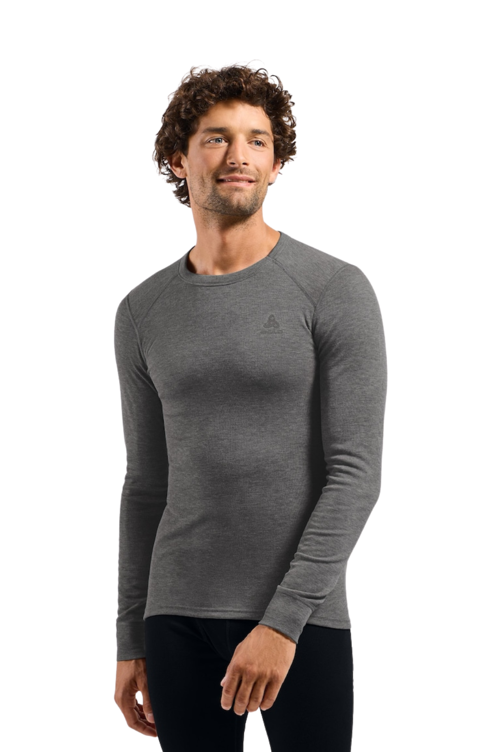 Odlo Active Warm Mens Base Layer Top Steel Grey Melange