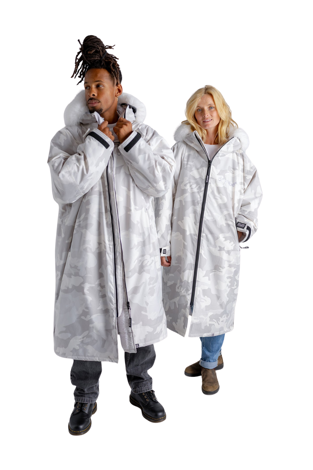 Dryrobe Adults Alpine Advance Long Sleeve Changing Robe White Camo