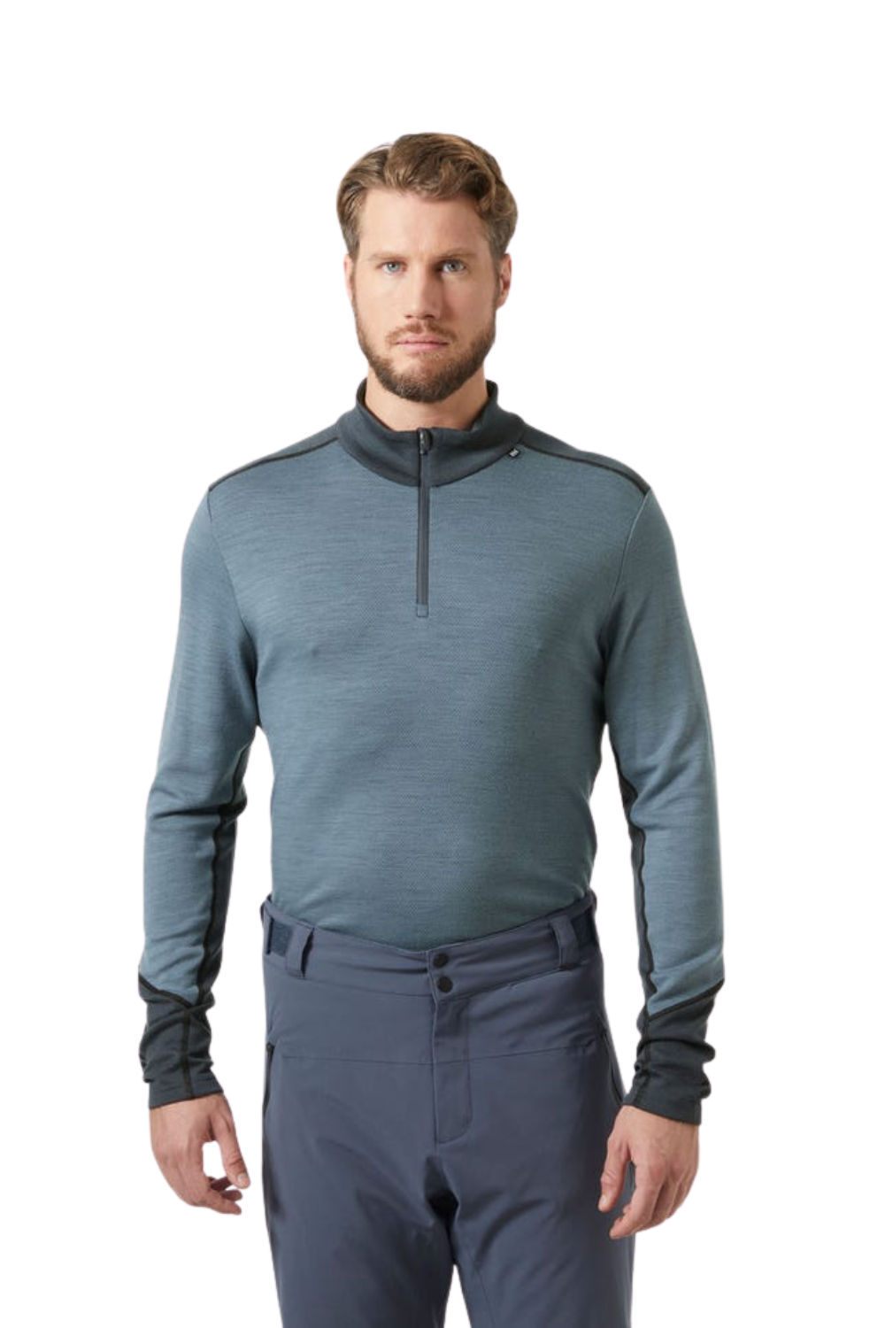 Helly Hansen Mens Lifa Merino Midweight Half Zip Base Layer Top Washed Navy