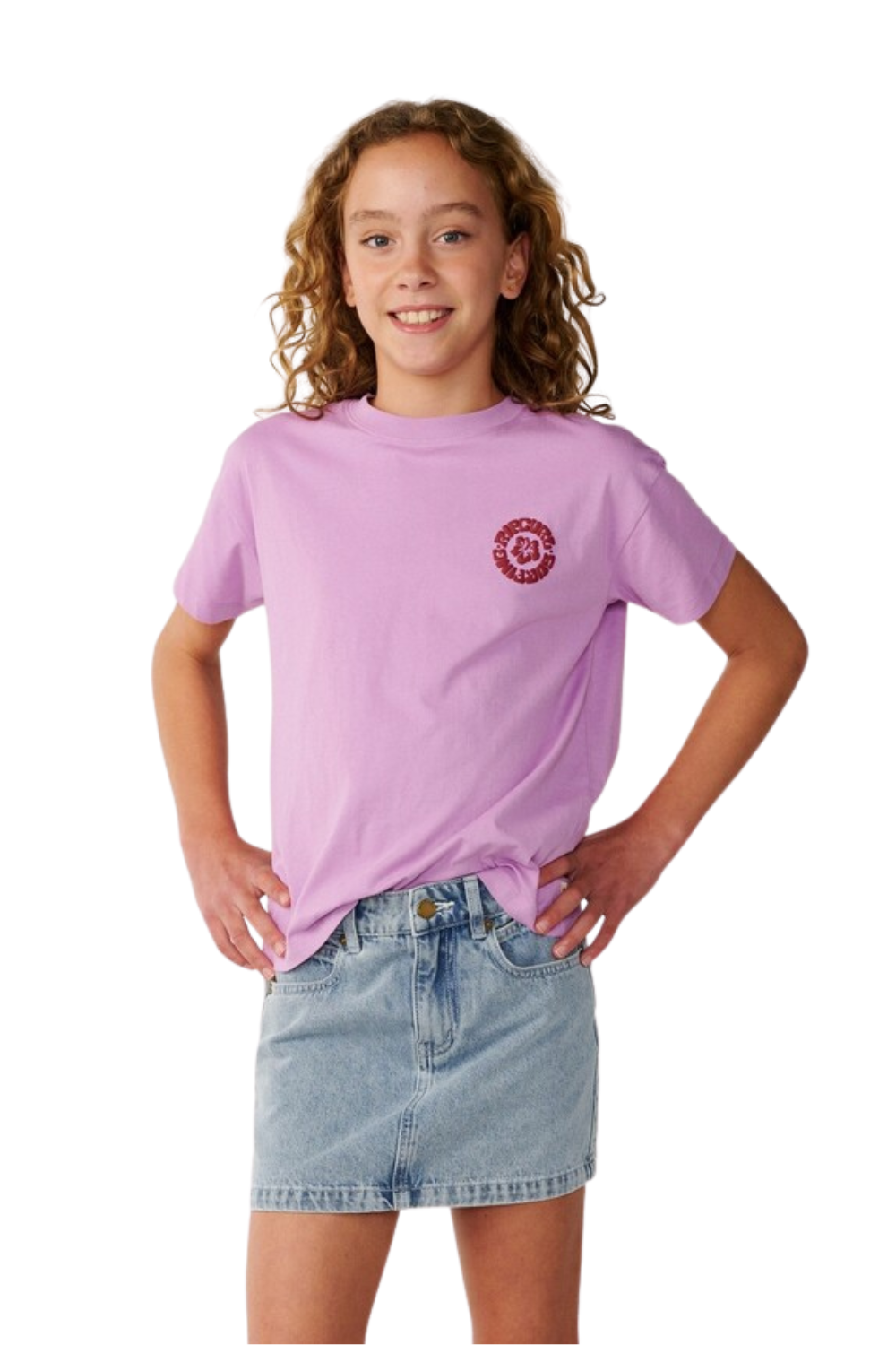 Rip Curl Surf Puff Girls Relaxed T-Shirt Bright Lilac