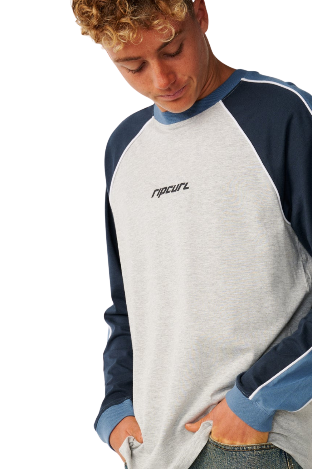 Rip Curl Archive Sandman Panel Mens Long Sleeve T-Shirt Grey Marle