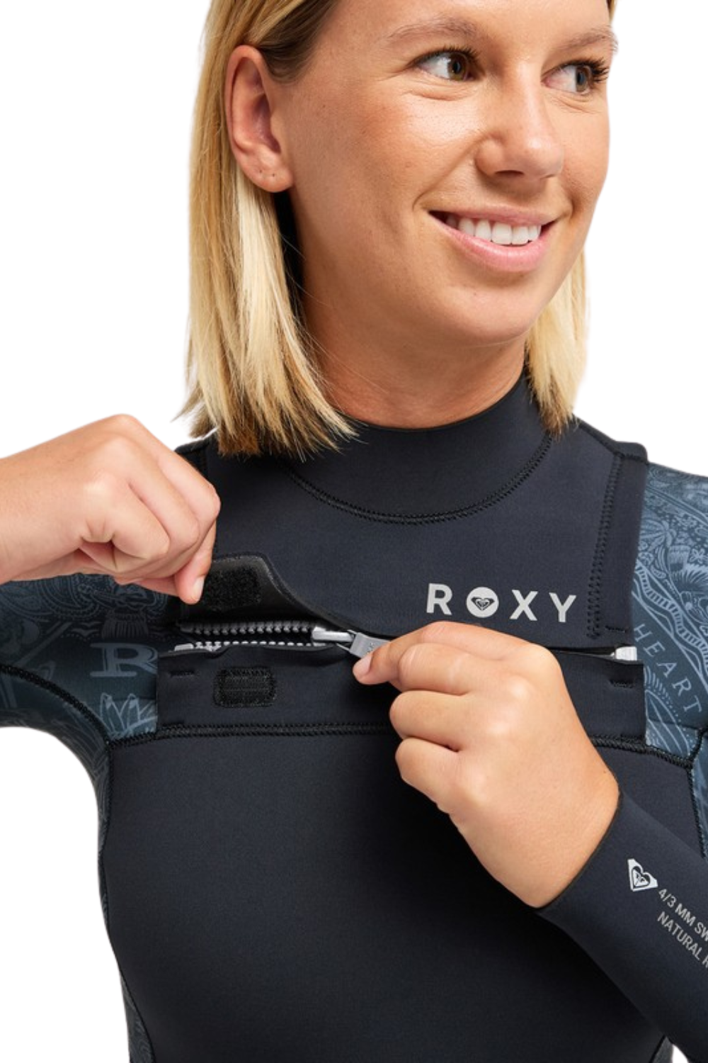 Roxy Swell Natural 4/3mm Womens Wetsuit Chest Zip Bandana