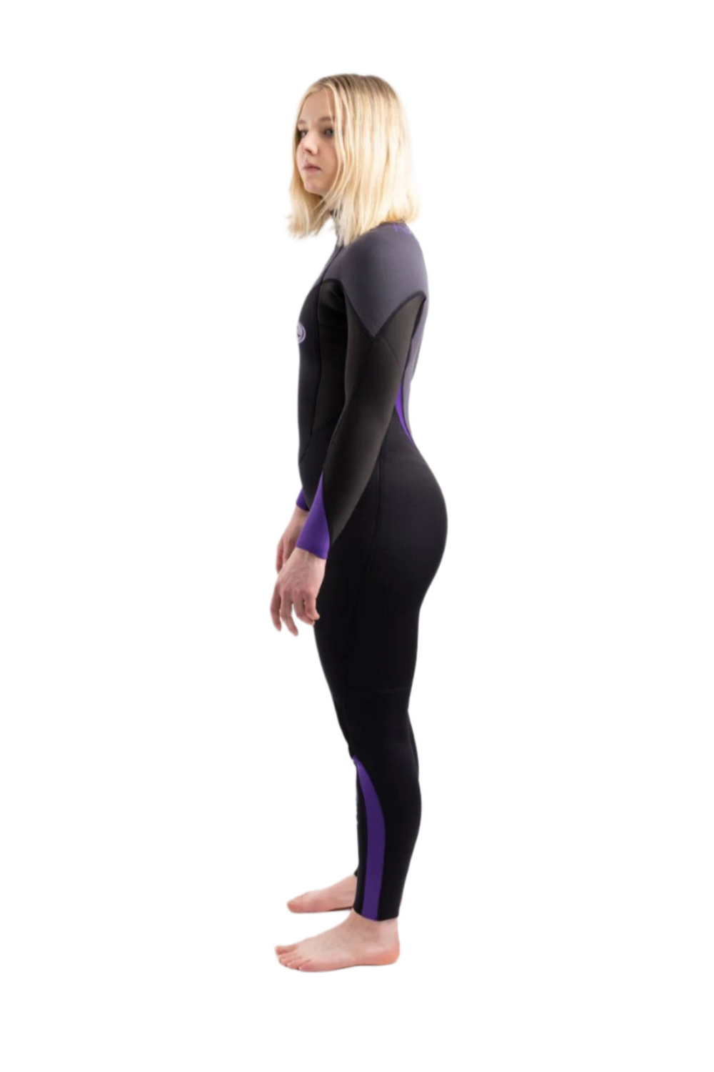 Tiki Tech 3/2mm Womens  Wetsuit Back Zip Black/Purple