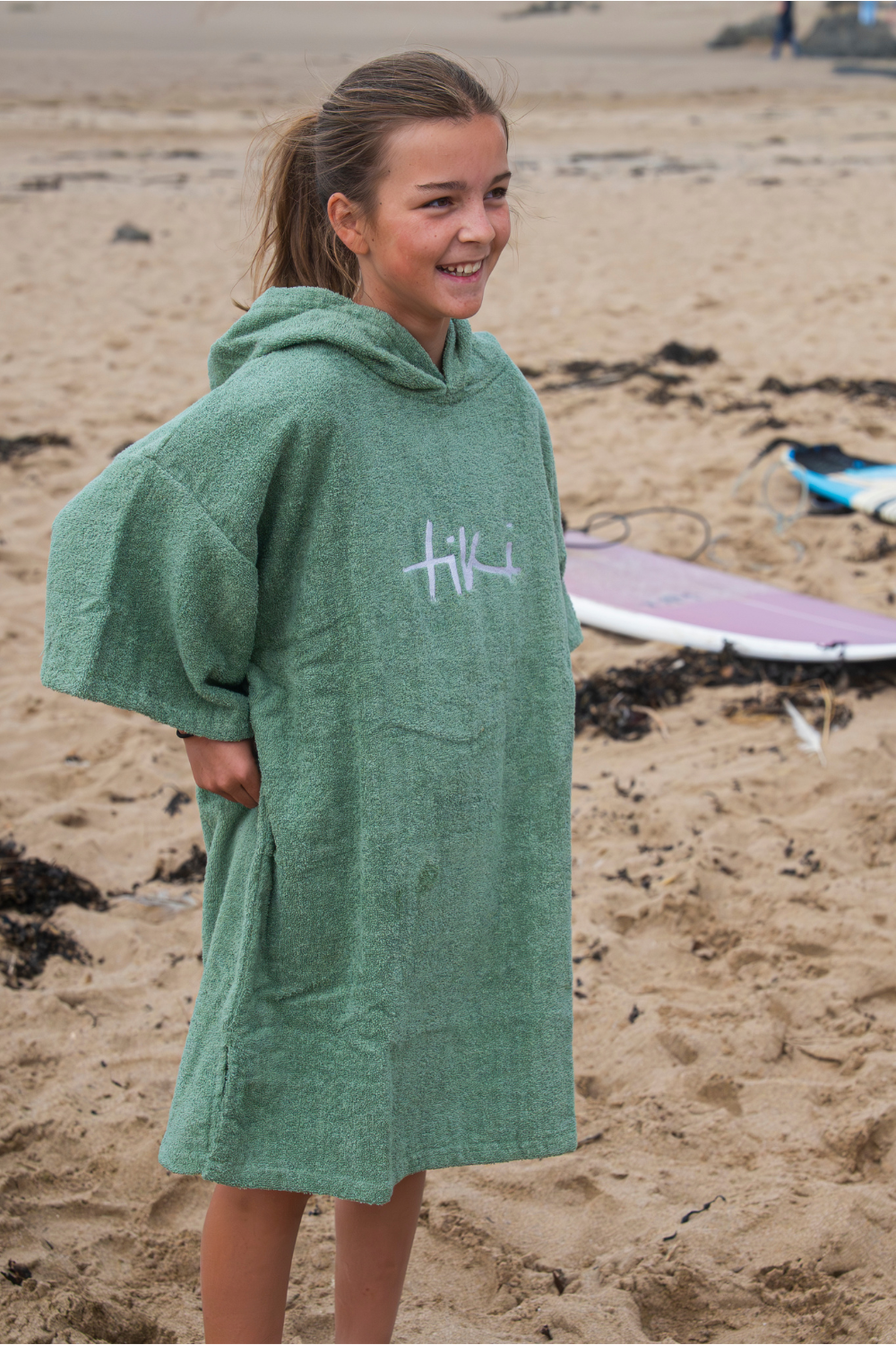 Tiki Junior Hooded Change Robe Sage
