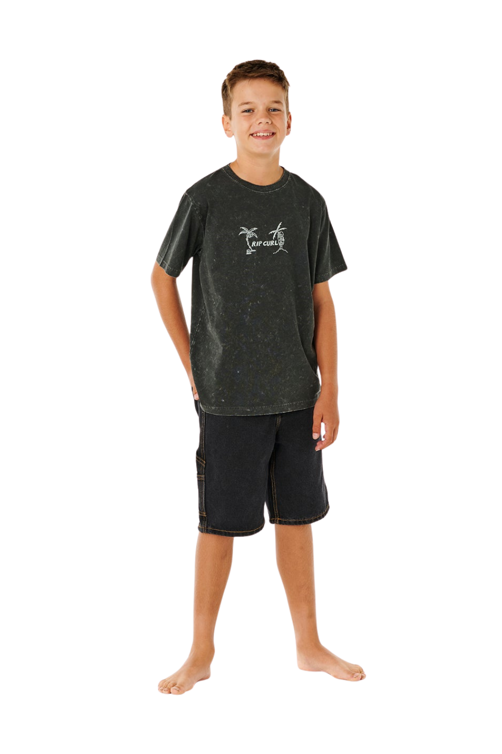 Rip Curl Eternal Shred Boys T-Shirt  Washed Black