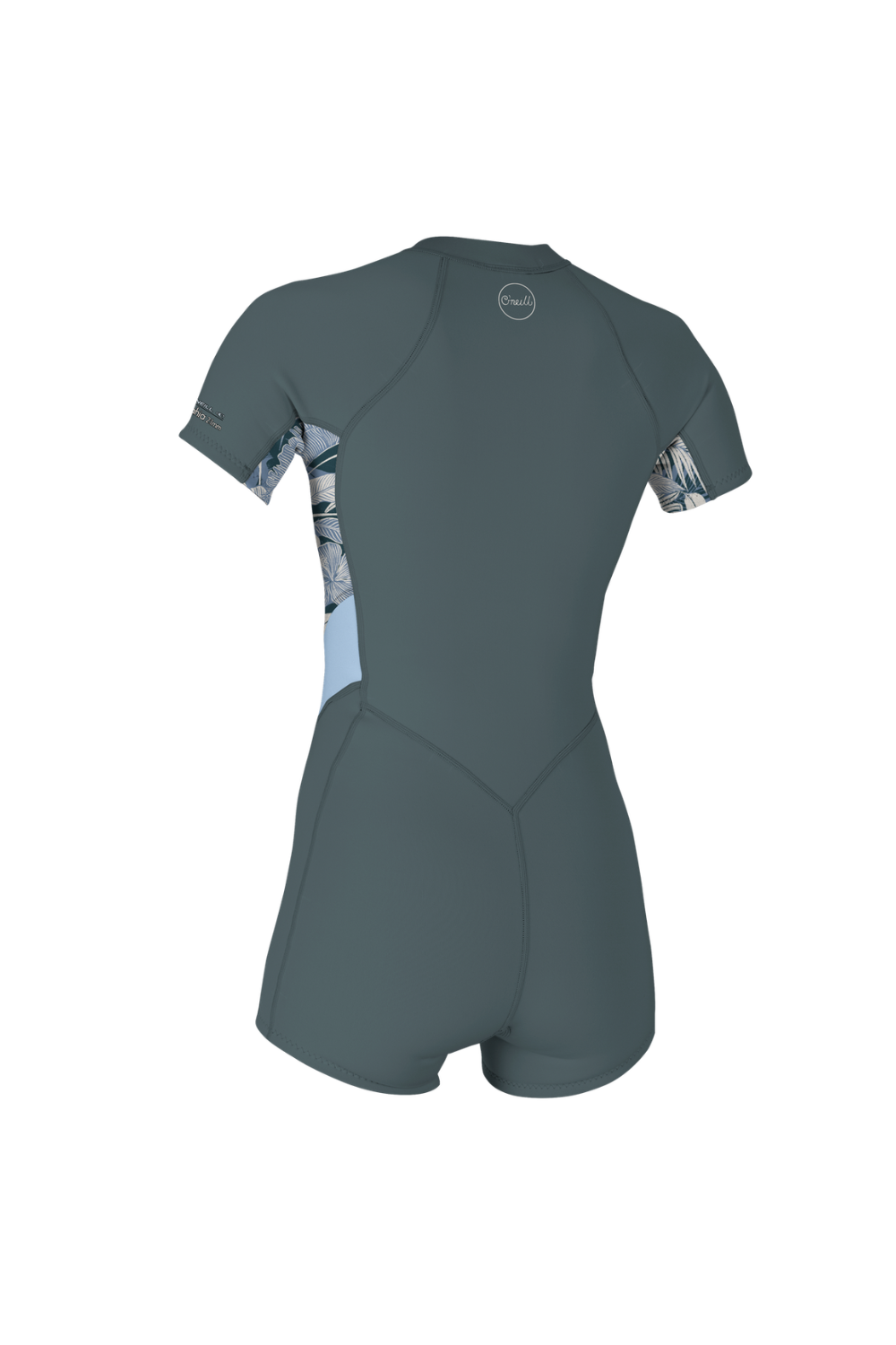 O'Neill Womens Bahia 2/1mm Spring Wetsuit Front Zip Short Sleeve Shade/Palmen Tropics