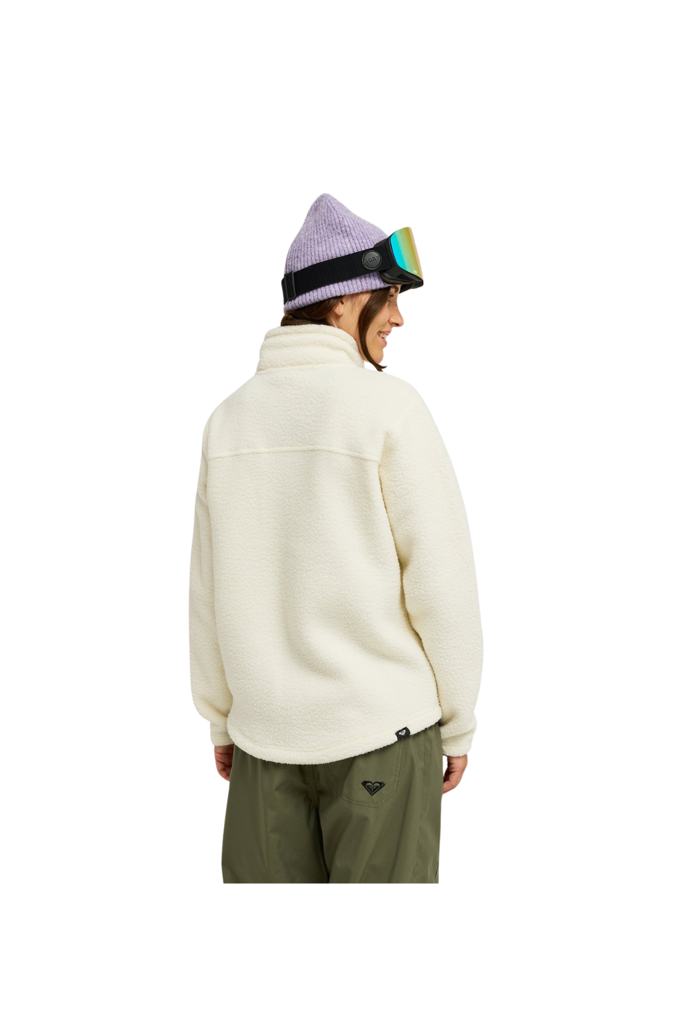 Roxy Alabama Womens Full Zip Fleece Jacket Whisper White