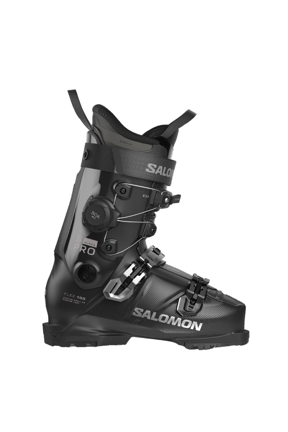 Salomon S/Pro Alpha C Boa 100 Mens Ski Boots Black/Dark Grey Metal